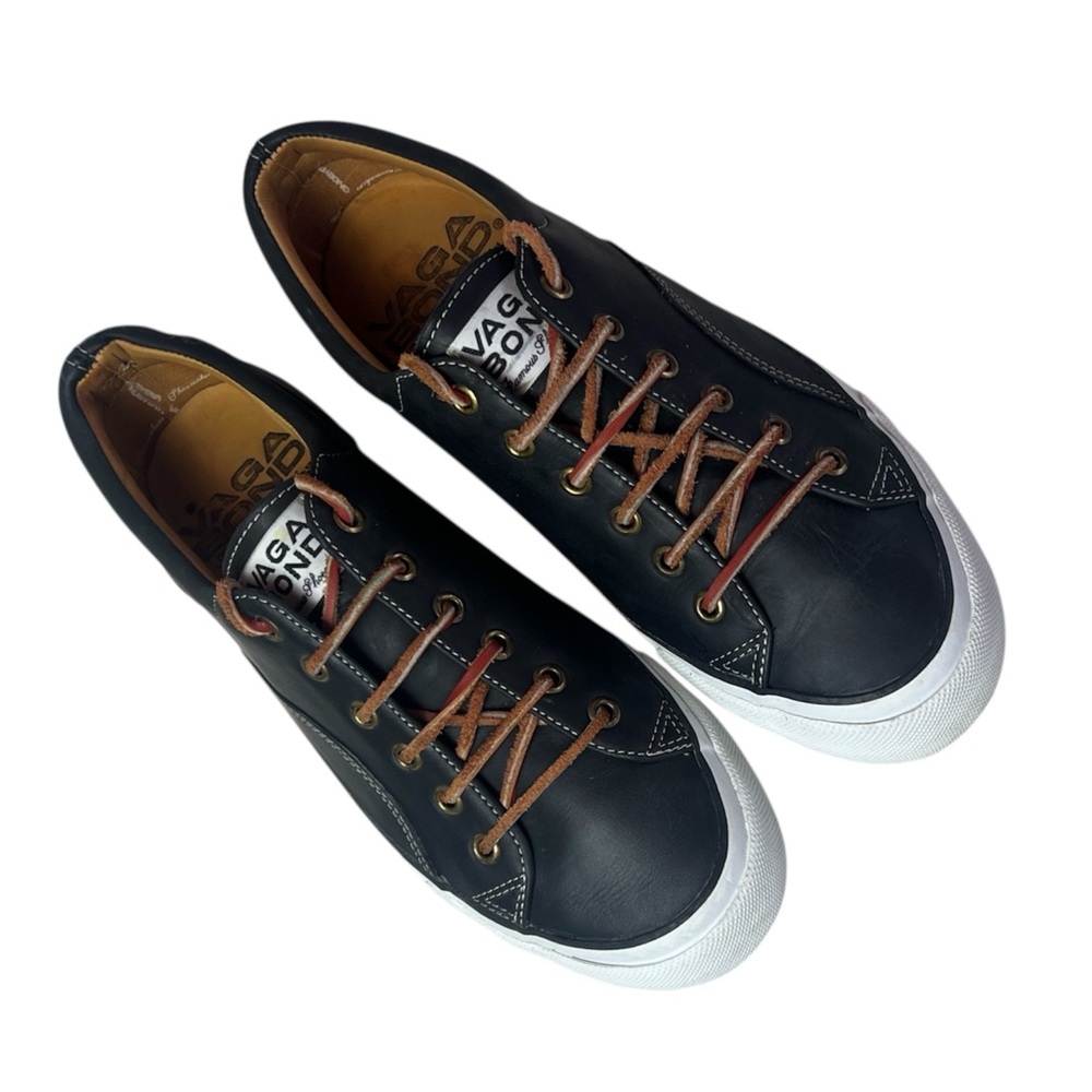 Vagabond Men’s Paul 2.0 Black/White Leather Lace-Up Sneakers Size 43 EU